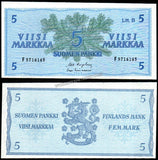 Finland 5 Markkaa - 1963 P#106Aa(2) UNC Bank Note N#205490