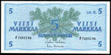 Finland 5 Markkaa - 1963 P#106Aa(43) UNC Bank Note N#205490
