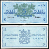 Finland 5 Markkaa - 1963 P#106Aa(45) UNC Bank Note N#205490