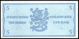 Finland 5 Markkaa - 1963 P#106Aa(39) UNC Bank Note N#205490