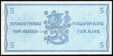 Finland 5 Markkaa - 1963 P#106Aa(43) UNC Bank Note N#205490