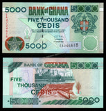 Ghana 5000 Cedis 1996-2006 P#34j UNC Banknote N#205651
