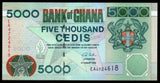 Ghana 5000 Cedis 1996-2006 P#34j UNC Banknote N#205651
