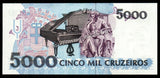 Brazil 5000 Cruzados - 1993 P# 232c UNC Banknote N#206099