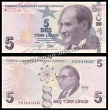 Turkey 5 Lira - 2009 (2022) UNC Bank Note N#206382