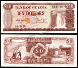 Guyana 10 Dollars - 1983 P#23c UNC BANK NOTE N#206943 #CN1342