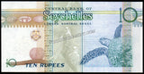 Seychelles 10 Rupees (35th Anniversary Central Bank of Seychelles) - 2013 P#46 UNC Commemorative Bank Note N#207137 #CN1304