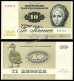 Denmark 10 Kroner 1978 P-48h UNC Banknote N#207309