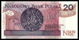 Poland 20 Zlotys - 2025 P# 184c UNC Banknote N#207463