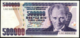 Turkey 500000 Lira - 1997 P#212 UNC Bank Note N#207584