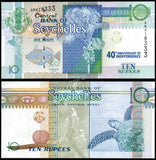 Seychelles 10 Rupees (40th Anniversary of Independence) - 2016 P#52 UNC Commemorative  Bank Note N#207761 #CN1305