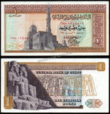 Egypt 1 Pounds - 1978 P#44c AUNC Bank Note N#208015