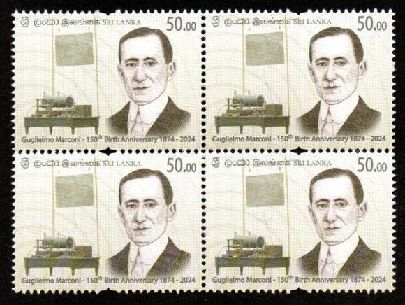 2024 SRI LANKA The 150th Anniversary of the Birth of Guglielmo Marconi, 1874-1937 Block of 4 #SL2085 (Copy)