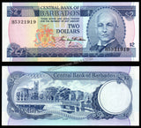 Barbados 2 Dollars - 1980 P# 30 UNC Bank Note N#208622