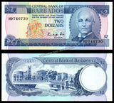 Barbados 2 Dollars - 1986 P# 36 UNC Bank Note N#208622