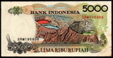 Indonesia 5000 Rupiah - 1992 P#130a (Negligible Stains) UNC Bank Note N#209066