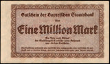 Germany - Federal State of Bavaria 1000000 Mark - 1923 (Red Serial Number) XF Bank Note N#209311 #UCN788