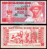 Guinea Bissau 50, 100, 500 & 1000 Pesos - Set of 4 UNC Bank Note N#209993