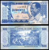 Guinea Bissau 50, 100, 500 & 1000 Pesos - Set of 4 UNC Bank Note N#209993