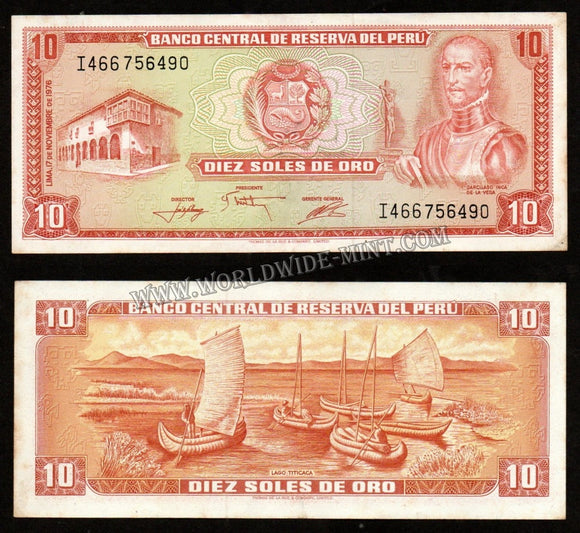 Peru 10 Soles 1976 XF+ Currency Note N#210912