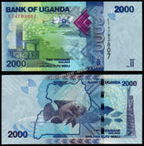 Uganda 1000, 2000, 5000, 10000, 20000 & 50000 Shillings - 2010-2025 Set of 6 UNC Bank Note N#211122