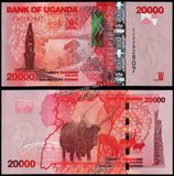 Uganda 1000, 2000, 5000, 10000, 20000 & 50000 Shillings - 2010-2025 Set of 6 UNC Bank Note N#211122
