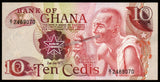 Ghana 10 Cedis 1977 P-16e UNC Banknote N#212104