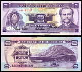 Honduras 2 Lempiras - 1993 P# 72a UNC Currency Note N#212119