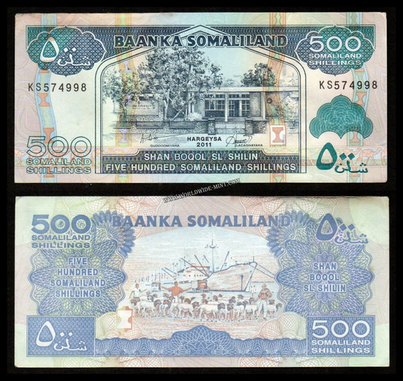 SOMALILAND 500 SHILLINGS - 2011 XF BANK NOTE  #UCN213