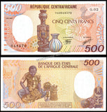 Central African Republic 500 Francs - 1987 P#14c UNC Bank Note N#213189