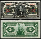Costa Rica 1 Colon - 1917 P# S121r UNC Bank Note N#214109
