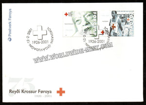 2001 Faroe Islands Red Cross FDC #FA214