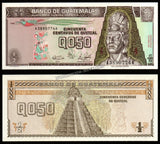Guatemala 1/2 Quetzal - 1989 P#72a UNC Bank Note N#215132