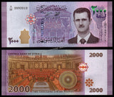 Syria 50, 100, 200, 500, 1000, 2000, 5000 Syrian Pounds - 2024 Set of 7 UNC Currency Note N#268783