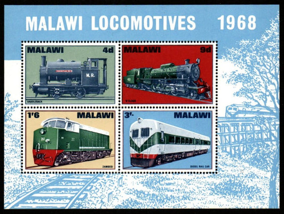 1968 Malawi Locomotives MS #S-21