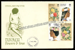 1987 Tuvalu Flowers & Fous FDC #FA224