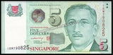 Singapore 5 Dollars - 2004 P#47A AUNC Bank Note N#229009 #CN1399