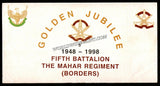 1998 India 5TH BATTALION THE MAHAR REGIMENT (BORDERS) GOLDEN JUBILEE APS Cover (23.03.1998)