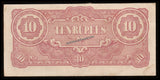 BURMA (MYANMAR) WWII - JAPANESE OCCUPATION - 10 Rupees 1942 - 1944 P#16a1; Block letters: BA; Watermark; smooth thick paper; long line; BA 8 mm wide; 65-66 mm space between XF Bank Note #UCN231