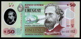 Uruguay 50 Pesos - 2022 Series B, Polymer UNC Bank Note N#238829