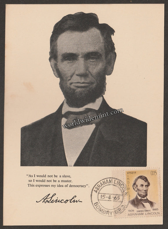 1965 Abraham Lincoln Private Maxim card #MC239