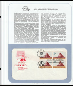 1962 USA New Mexico Fiftieth Anniversary of statehood FDC #FE239
