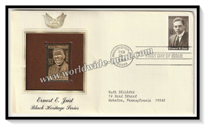 1996 USA Ernest E. Just (Biologist) Black Heritage Series - Gold Replica FDC #FE23