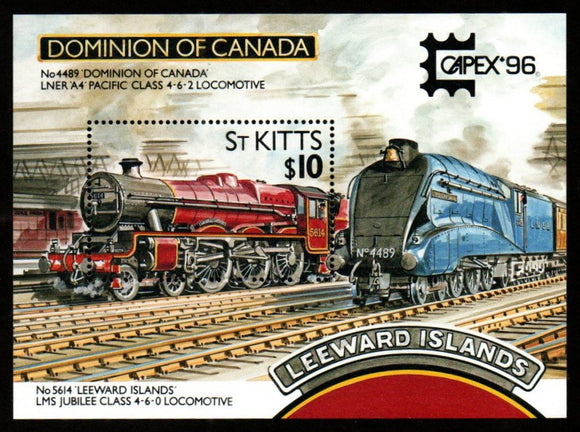 1996 St Kitts Locomotive MS CAPEX Expo Issue #S-23