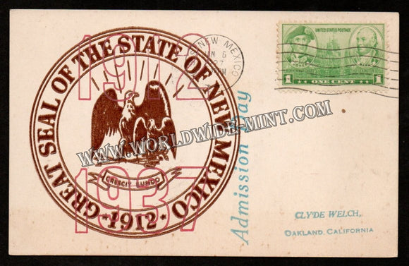 1937 USA Great Seal of the State Of New Mexico Card #FA23