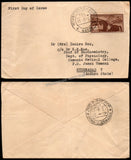 1957 INDIA Centenary of First Freedom Struggle   -   Rani Lakshmi bai (Jhansi Rani) FDC - Travelled Cover from Nashik Road to Hyderabad with Delivery Cancellation