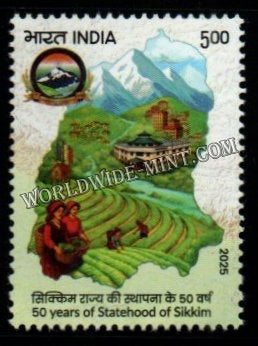 2025 INDIA 50 Years of Statehood of Sikkim MNH