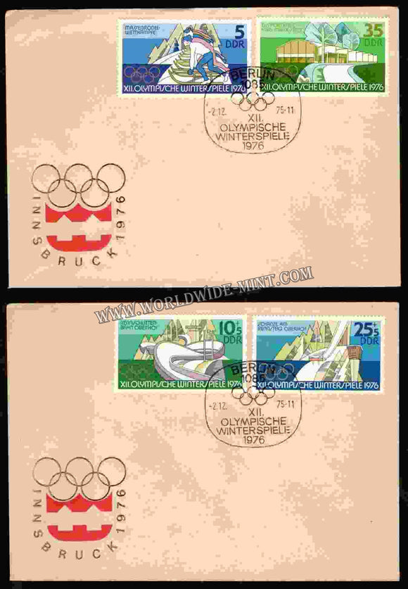 1976 Olympische Winterspiele Set Of 2 FDC #FA250
