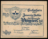 Austria (Lower Austria, Federal State of Weinzierl bei Wieselburg) 20 Heller AUNC Bank Note N#294354 #UCN253