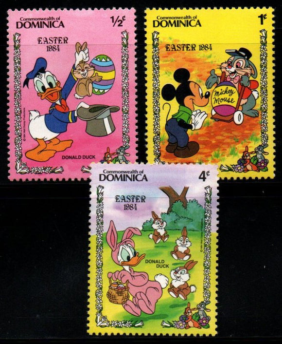 1984 Dominica Easter Mickey Mouse Cartoon 3v MNH #FT-256